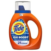 Tide Ultra Oxi Boost Liquid Laundry Detergent, Advanced Stain Remover, 30 fl oz, 21 Loads 2 Pack