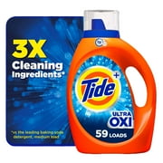 منظف الغسيل السائل Tide Ultra Oxi، متوافق مع HE، 84 أونصة فلورية، 59 حمولة