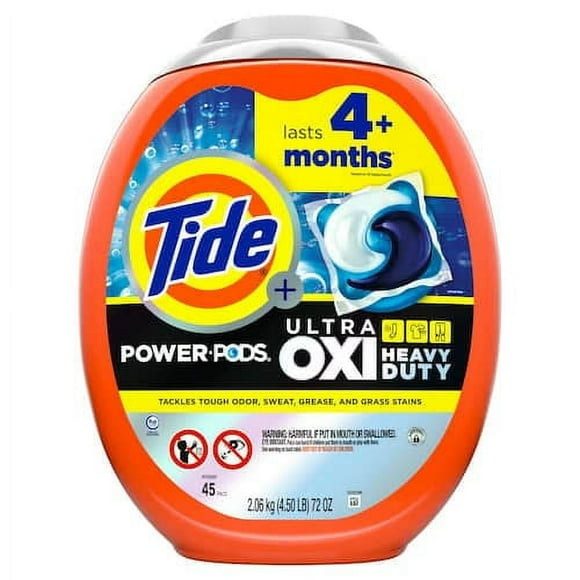 Tide Ultra Oxi Plus Heavy-Duty HE Power Pods Original Scent Laundry Detergent Pods (45-Count)