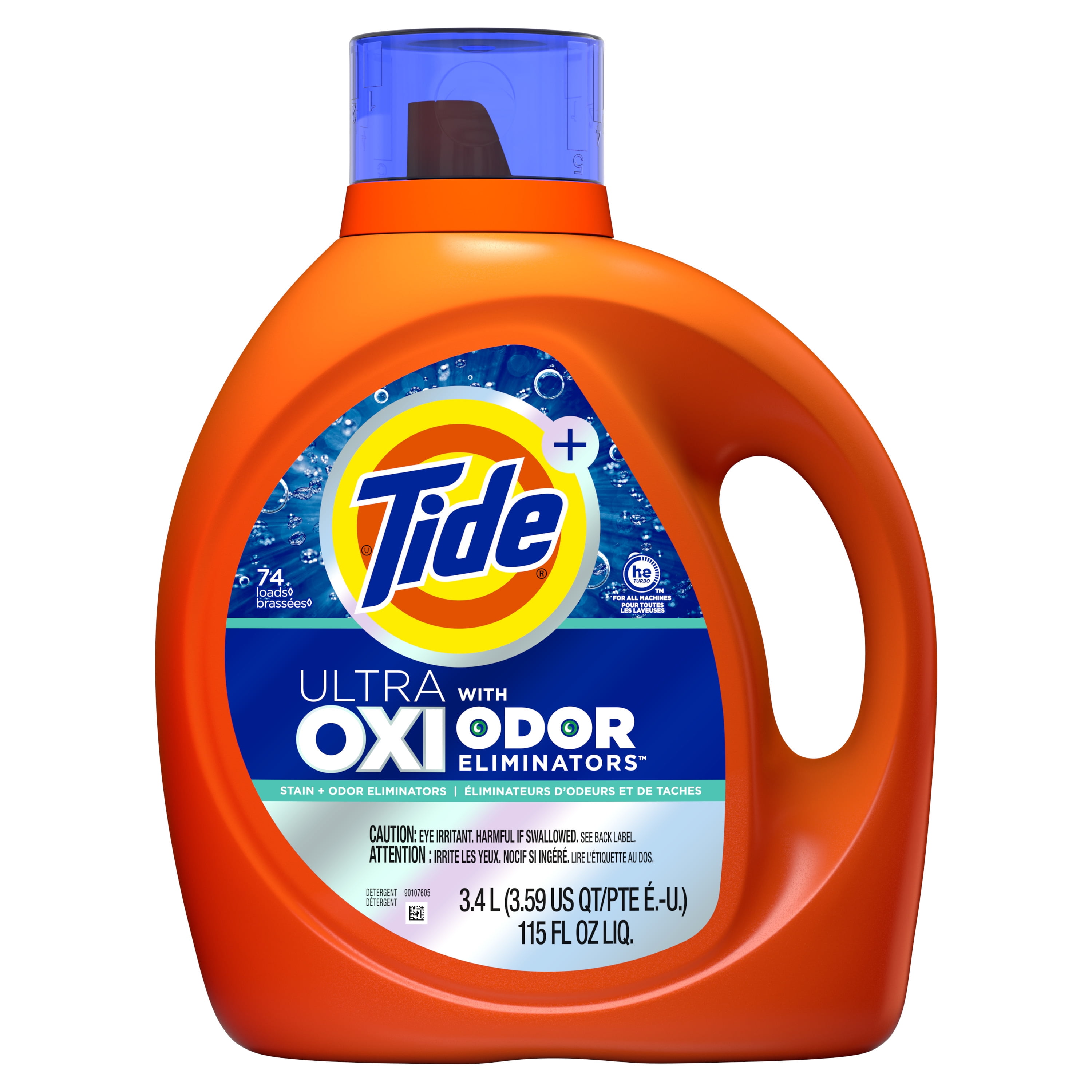 Tide Ultra Oxi with Odor Eliminators Liquid Laundry Detergent, 115 oz