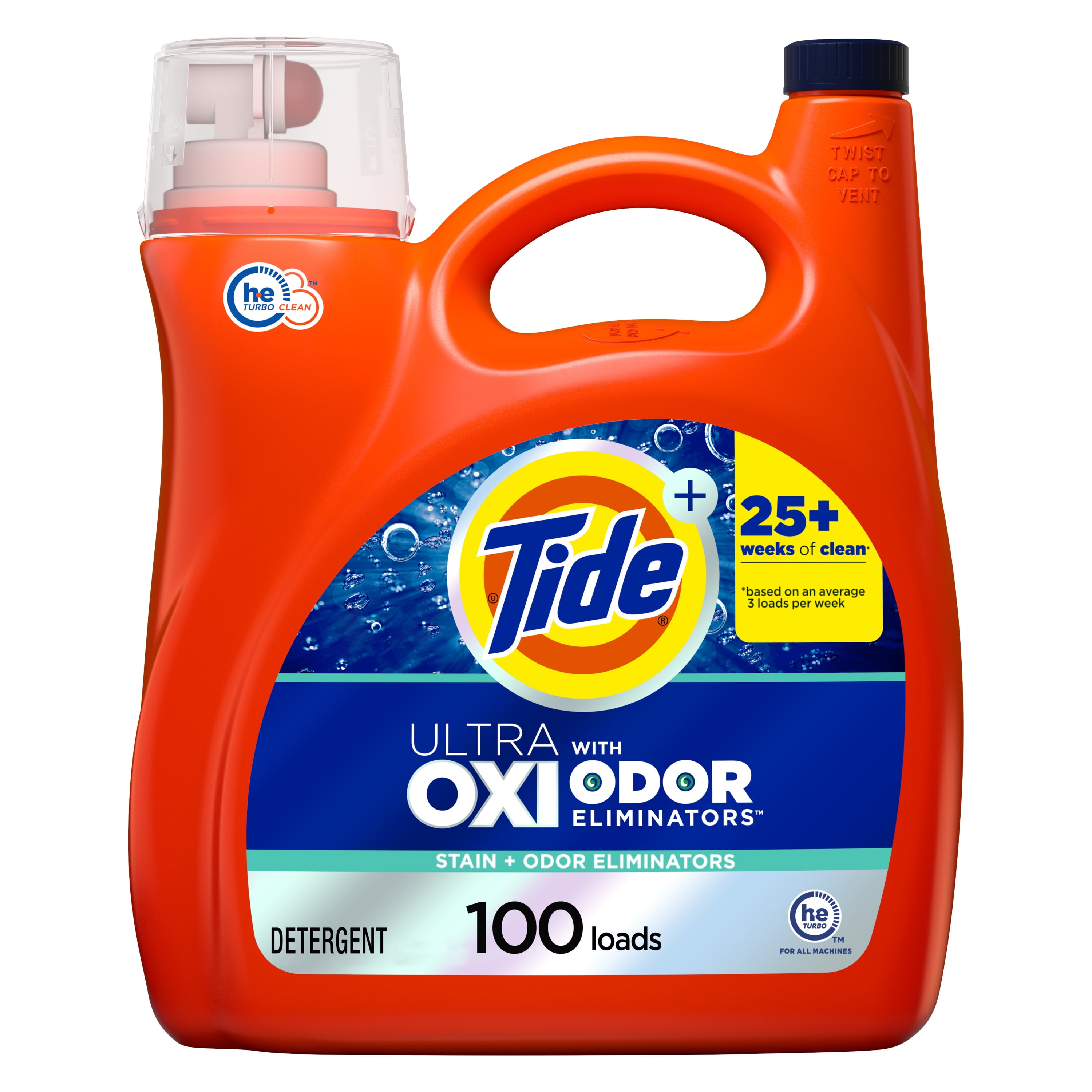 Tide Ultra Oxi with Odor Eliminators Liquid Laundry Detergent, 154 oz., for Visible and Invisible Dirt