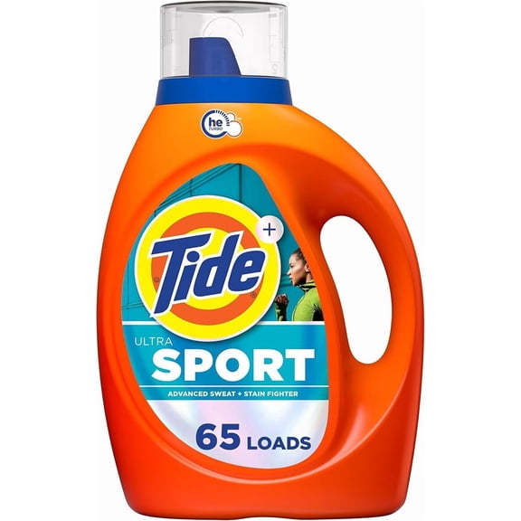 Tide Ultra Sport Liquid Laundry Detergent, 92 fl oz, 65 Loads, Laundry Detergent Liquid with Advanced Sweat plus Stain Fighters