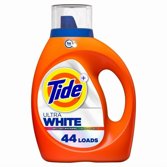 Tide Ultra White Liquid Laundry Detergent (Pack 1) - 44 Loads, 63fl