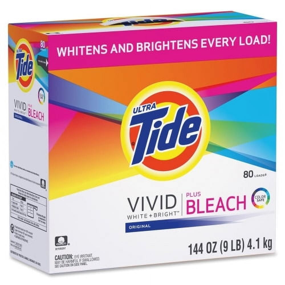 Tide Vivid Plus Bleach Detergent Powder 144 oz (9 lb) Original Scent 1 / Box White