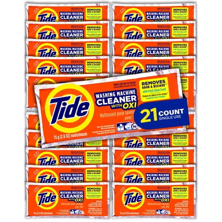 Tide Washing Machine Cleaner, Washer Machine Cleaner with Oxi for Front and Top Loader Washer Machines, Deep Cleaning Odor Eliminator, 21 Month Supply