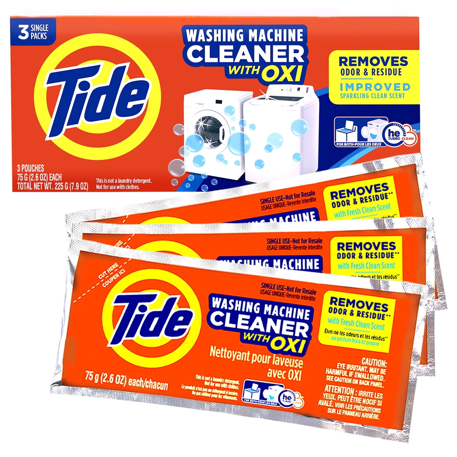 Tide Washing Machine Cleaner with Oxi Powder, Odor Eliminator and