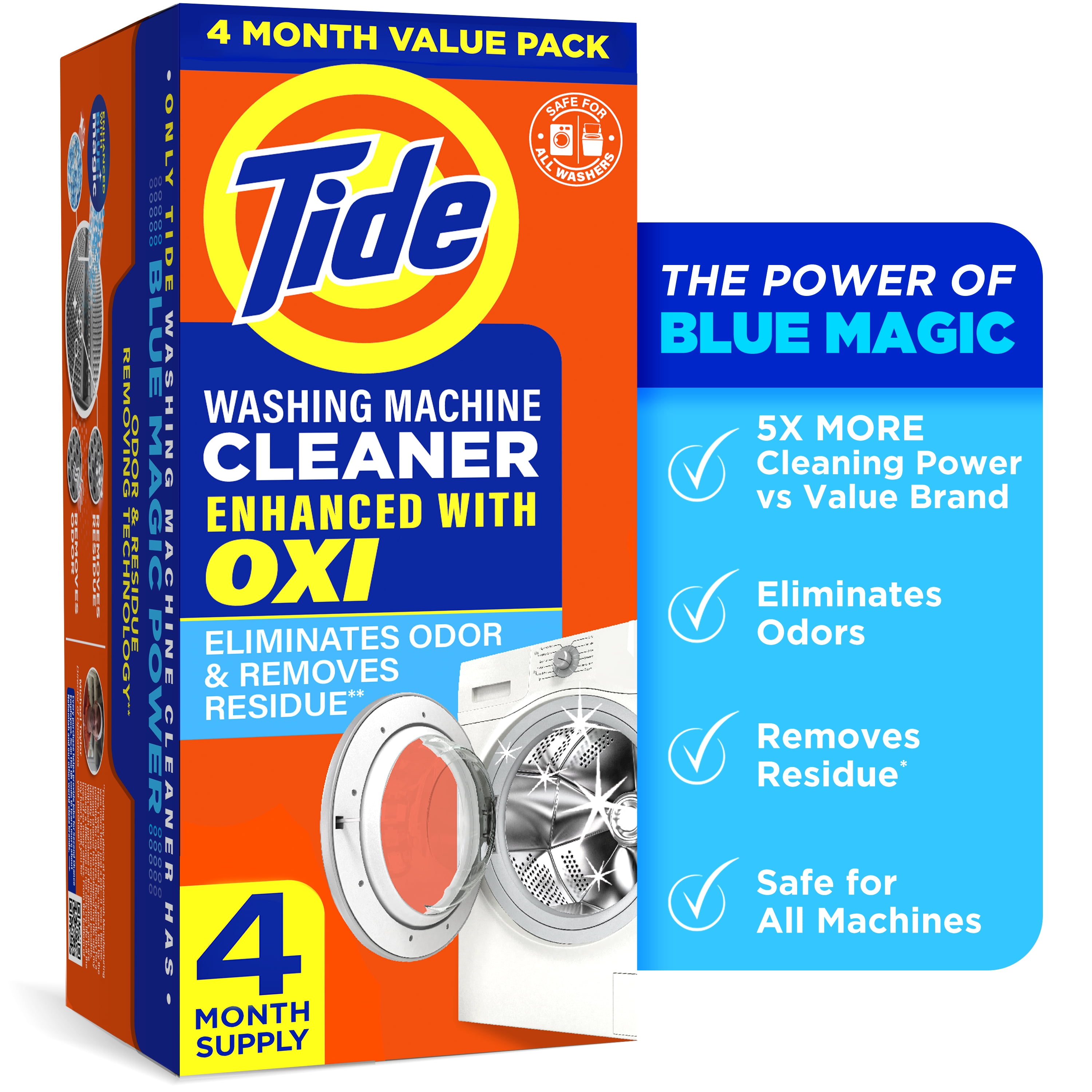 Tide Washing Machine Cleaner with Oxi Powder, Odor Eliminator and