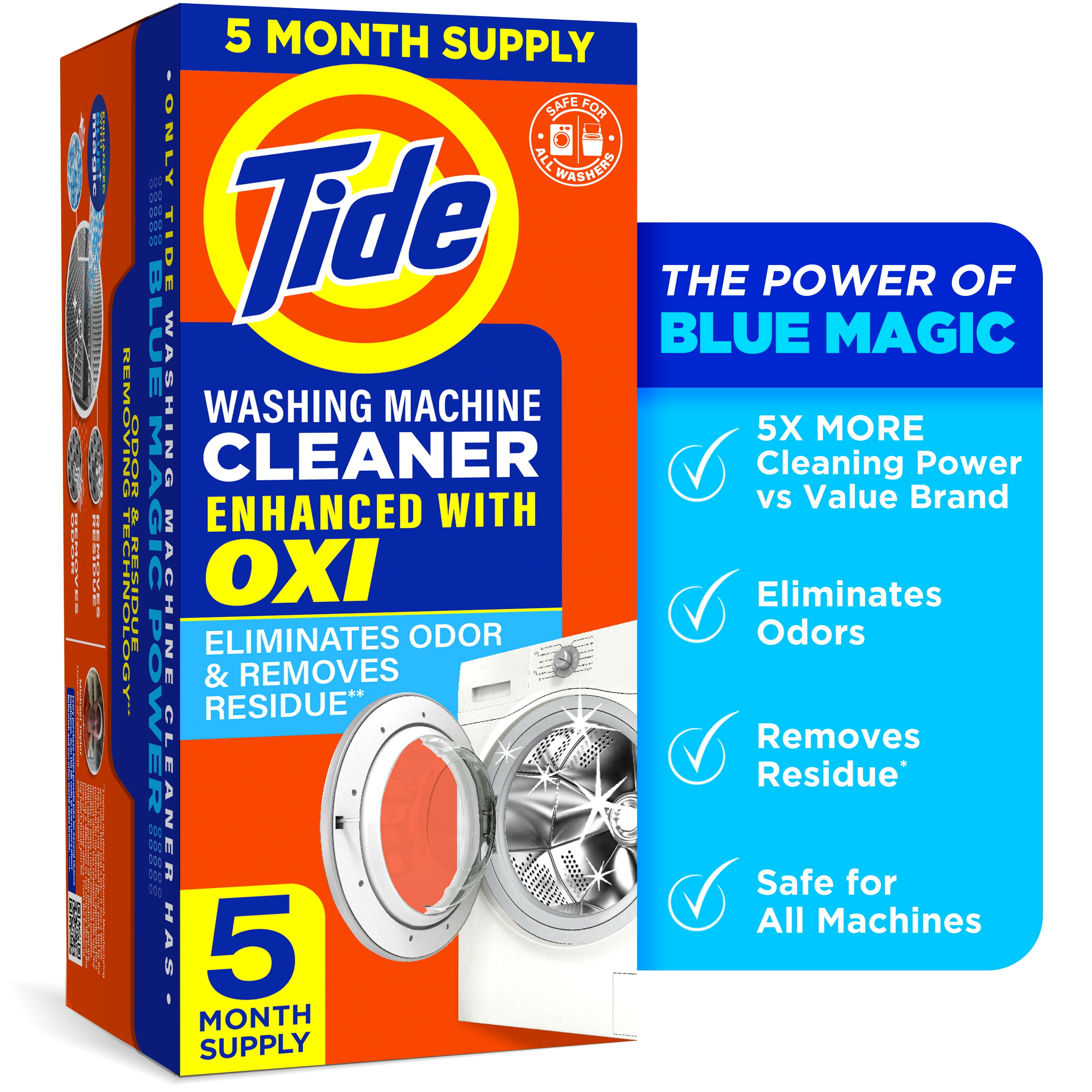 Tide Washing Machine Cleaner with Oxi Powder, Odor Eliminator and