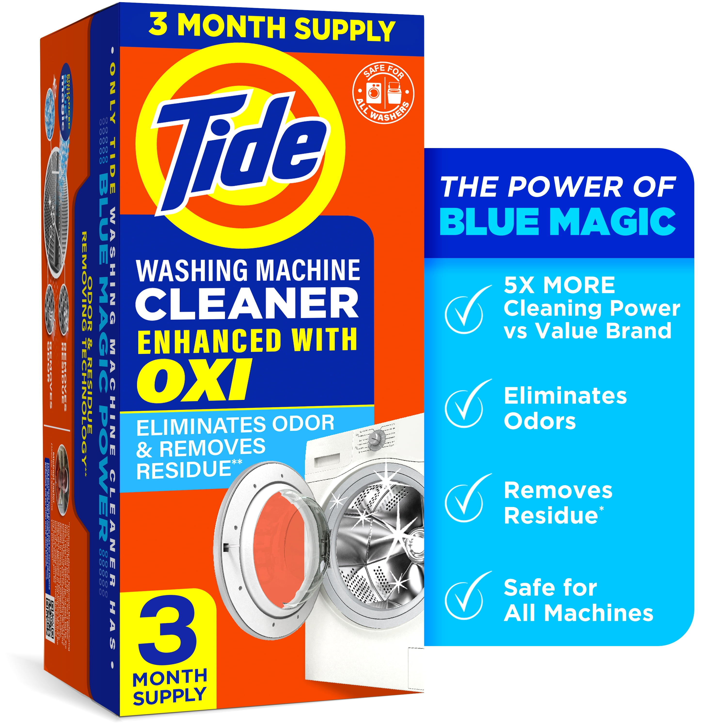 Tide Washing Machine Cleaner with Oxi Powder, Odor Eliminator and