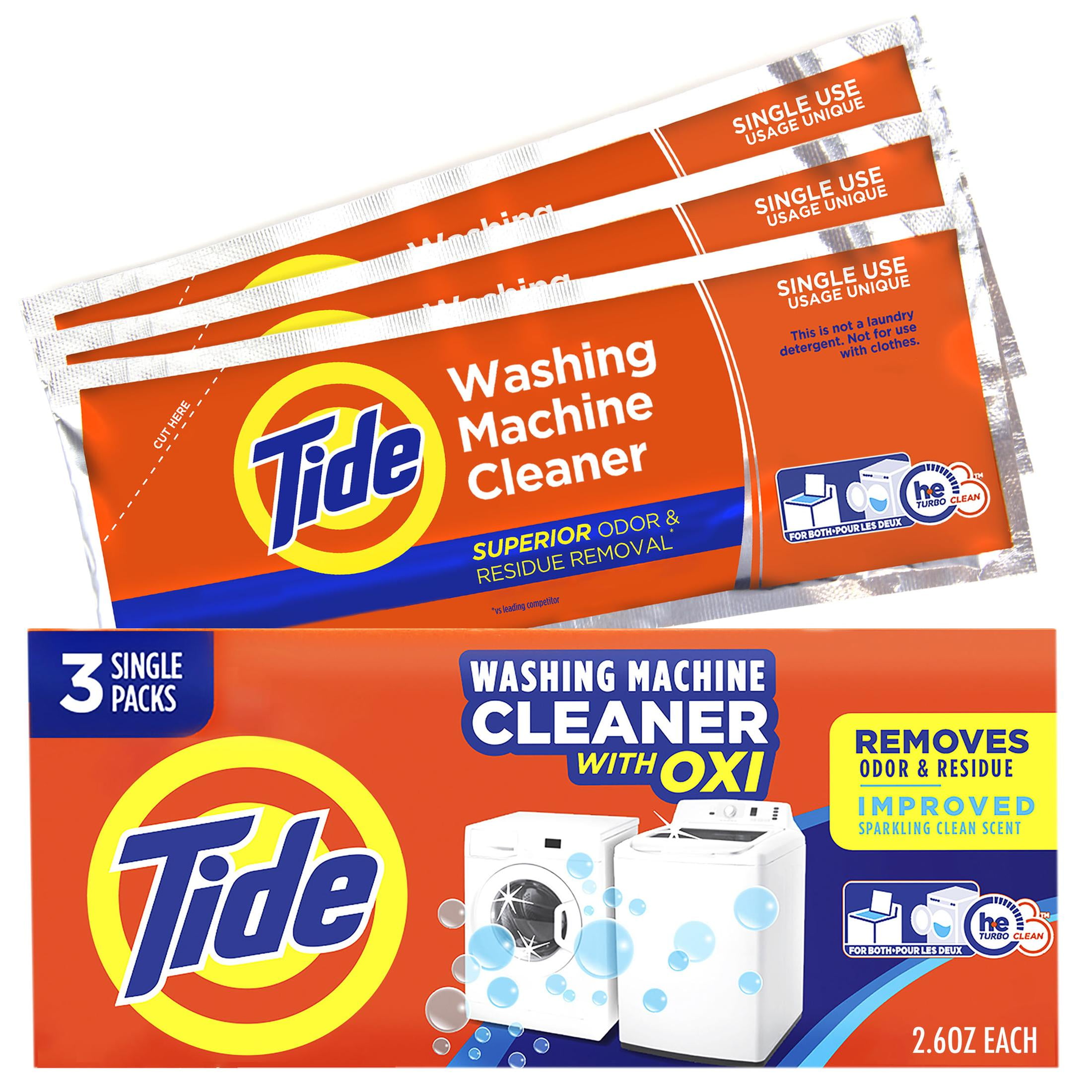 Tide Washing Machine Cleaner with Oxi Powder, Odor Eliminator and