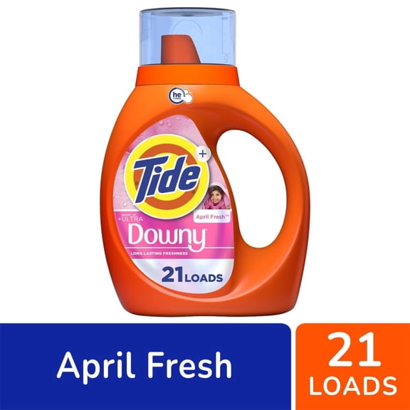 Tide Plus Ultra Downy Liquid Detergent, April Fresh Scent, 30 fl oz, 21 Loads (1-Pack)