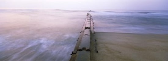 Tide break on the beach at sunrise Cape Hatteras National Seashore North Carolina USA Canvas Art - Panoramic Images (36 x 13)