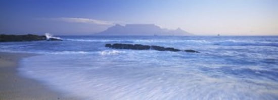 Tide on the beach Table Mountain South Africa Canvas Art - Panoramic Images (36 x 13)