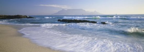 Tide on the beach Table Mountain South Africa Canvas Art - Panoramic Images (36 x 13)