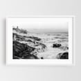 thumbnail image 1 of Tide's Embrace - San Diego California Photography Black and White Coast Waves Ocean Beach Coastal Nature White Framed Wall Art Print 5 x 7 inches, 1 of 3
