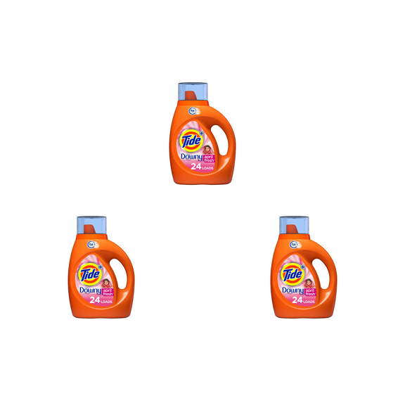 Tide w/ Downy April Fresh Laundry Detergent  42 oz Each (3 Pack)