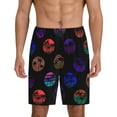 thumbnail image 1 of Tideii 80s Style Palm Trees Print Men's Short Pajama Pants, Elastic Pocket Summer Pajama Pants Sleepwear, Lounge Pants-Large, 1 of 6