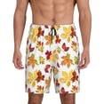 thumbnail image 1 of Tideii Autumn Leaves 1 Print Men's Short Pajama Pants, Elastic Pocket Summer Pajama Pants Sleepwear, Lounge Pants-4X-Large, 1 of 6