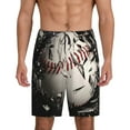 thumbnail image 1 of Tideii Baseball Breaking Glass for Men's Short Pajama Pants, Elastic Waist Drawstring Summer Shorts-Large, 1 of 6