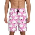 thumbnail image 1 of Tideii Beautiful Swans Print Men's Short Pajama Pants, Elastic Pocket Summer Pajama Pants Sleepwear, Lounge Pants-3X-Large, 1 of 6