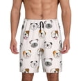 thumbnail image 1 of Tideii Bulldog Face Print Men's Short Pajama Pants, Elastic Pocket Summer Pajama Pants Sleepwear, Lounge Pants-4X-Large, 1 of 6
