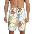 thumbnail image 1 of Tideii Cartoon Monkey Print Men's Short Pajama Pants, Elastic Pocket Summer Pajama Pants Sleepwear, Lounge Pants-Large, 1 of 6
