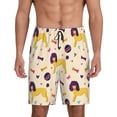 thumbnail image 1 of Tideii Cartoon Poodle Dog Print Men's Short Pajama Pants, Elastic Pocket Summer Pajama Pants Sleepwear, Lounge Pants-4X-Large, 1 of 6