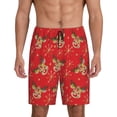 thumbnail image 1 of Tideii Christmas With Cute Deer Print Men's Short Pajama Pants, Elastic Pocket Summer Pajama Pants Sleepwear, Lounge Pants-Small, 1 of 6