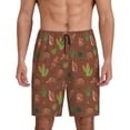 thumbnail image 1 of Tideii Cute Armadillos Print Men's Short Pajama Pants, Elastic Pocket Summer Pajama Pants Sleepwear, Lounge Pants-Large, 1 of 6