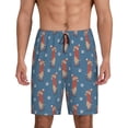 thumbnail image 1 of Tideii Dachshund Dog Puppy Print Men's Short Pajama Pants, Elastic Pocket Summer Pajama Pants Sleepwear, Lounge Pants-Large, 1 of 6