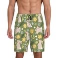thumbnail image 1 of Tideii Happy Easter Print Men's Short Pajama Pants, Elastic Pocket Summer Pajama Pants Sleepwear, Lounge Pants-Medium, 1 of 6