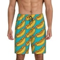 thumbnail image 1 of Tideii Hot Dogs 8 Print Men's Short Pajama Pants, Elastic Pocket Summer Pajama Pants Sleepwear, Lounge Pants-Large, 1 of 6