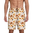 thumbnail image 1 of Tideii Pumpkins Print Men's Short Pajama Pants, Elastic Pocket Summer Pajama Pants Sleepwear, Lounge Pants-Small, 1 of 6