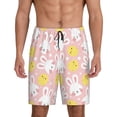 thumbnail image 1 of Tideii Rabbit And Chick Print Men's Short Pajama Pants, Elastic Pocket Summer Pajama Pants Sleepwear, Lounge Pants-XX-Large, 1 of 6