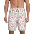 thumbnail image 1 of Tideii Retro Floral Print Men's Short Pajama Pants, Elastic Pocket Summer Pajama Pants Sleepwear, Lounge Pants-Small, 1 of 6