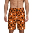 thumbnail image 1 of Tideii Retro Halloween Print Men's Short Pajama Pants, Elastic Pocket Summer Pajama Pants Sleepwear, Lounge Pants-3X-Large, 1 of 6