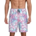 thumbnail image 1 of Tideii Tie Dye Print Men's Short Pajama Pants, Elastic Pocket Summer Pajama Pants Sleepwear, Lounge Pants-3X-Large, 1 of 6