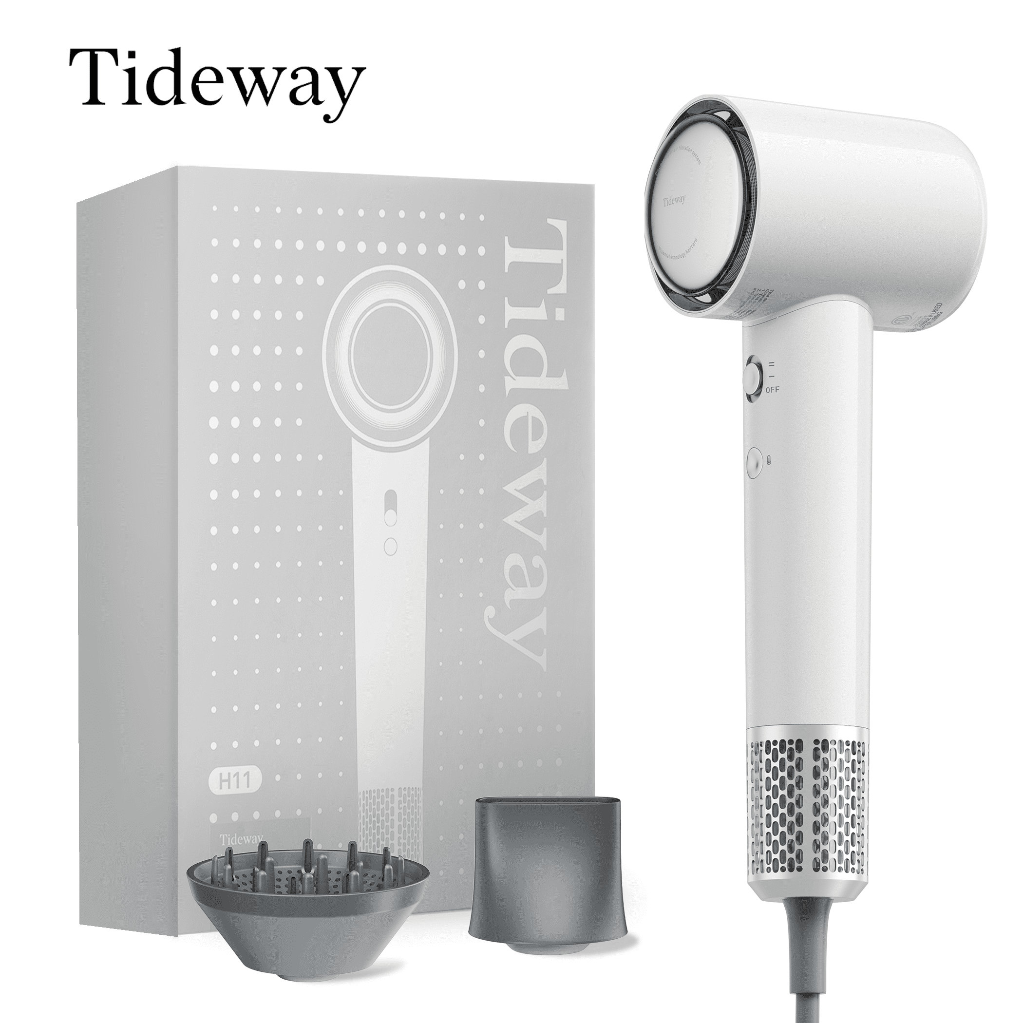 Tideway High speed Hair Dryer H11 Cutie Pink Salon Quality Ionic Tech 4 Temps with diffuser