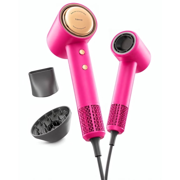 Tideway High Speed Ionic Hair Dryer, 110000 RPM, Compact, Magnetic Diffuser, Brushless Moto, Lightweight, Pink