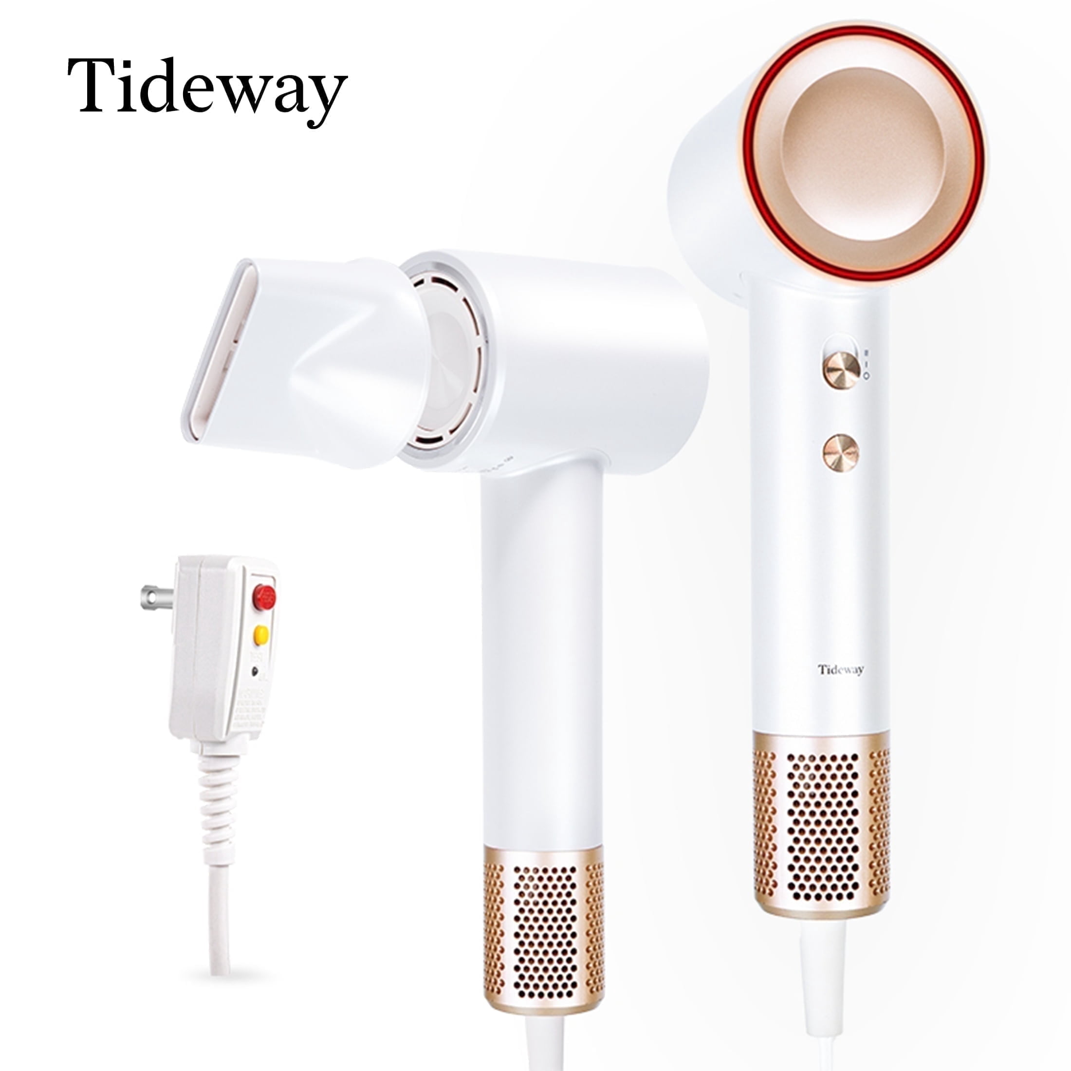 TIDEWAY Pro Gold Hair Dryer, 110,000 RPM Brushless Motor, Ionic ...