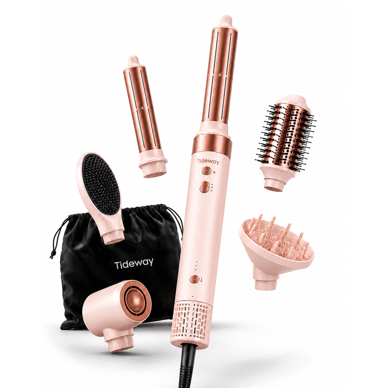 ヘアドライヤー ddwwd1501 PROFESSIONAL HAIRDRIER Tideway, Prowaver 6-in-1 Hot Air Styler Wrap, Pink, Dual Voltage