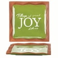 thumbnail image 1 of Tidings of Great Joy Green Square 9 x 9 Tera Cotta Decorative Serving Plate, 1 of 1