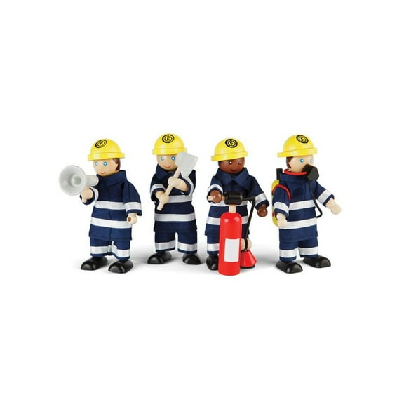 Tidlo Firefighters Action Figure Set, 4 Characters, 12cm Height, Age 3+ Years