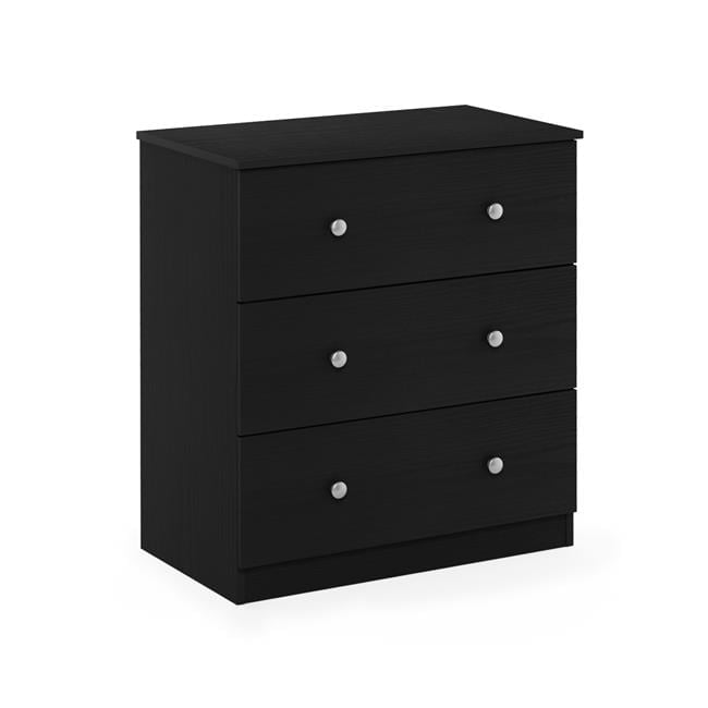 White Minimalist 3-Drawer Wooden Bedroom Dresser