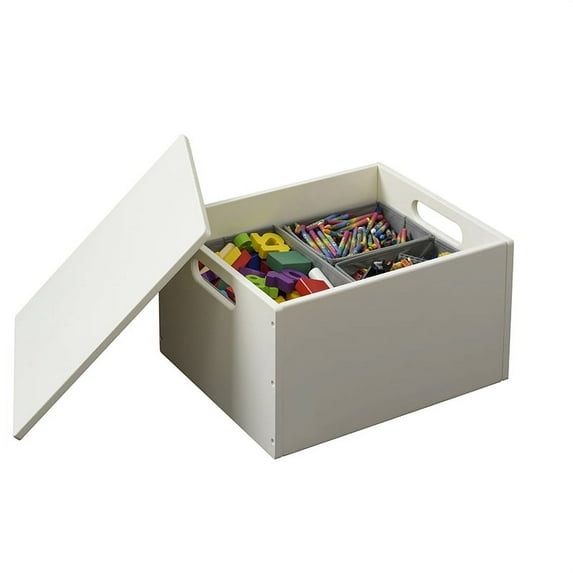 Tidy Books®Toy Box with Lid, Wooden Toy Storage, Small Toy Organizer, Brick Storage Box, Hobby Craft Organizer, 15.7 x 13.4 x 9.4 in, Eco Friendly, The Original Sorting Box™