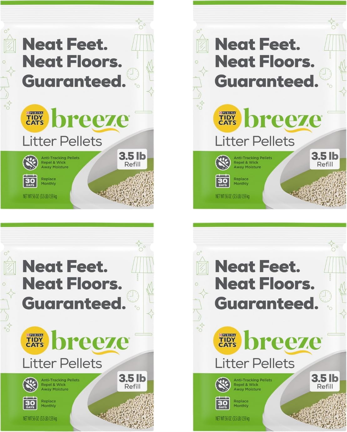 Tidy Cats Breeze Cat Breeze Litter Pellets, 3.5 LB (Pack of 4)