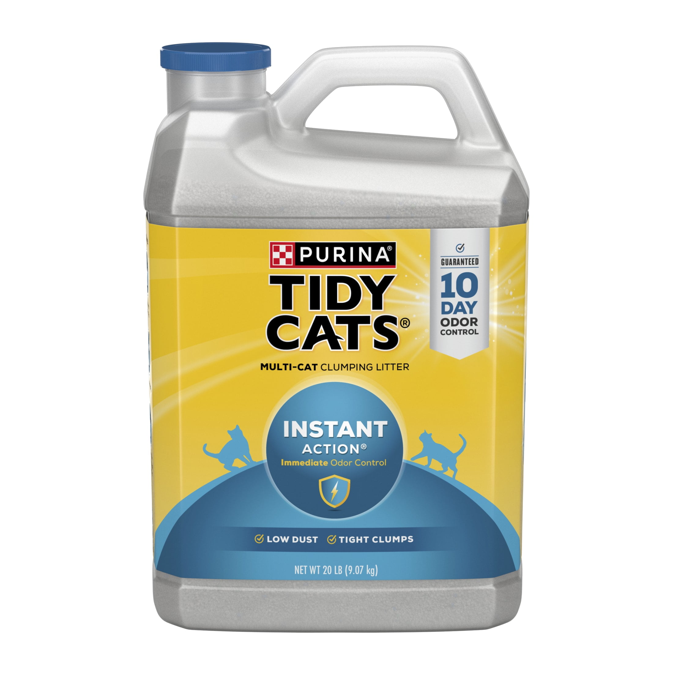 Purina Tidy Cats Instant Action Clumping Cat Litter, Natural, Low Dust, Odor Control, 20 lb. Jug