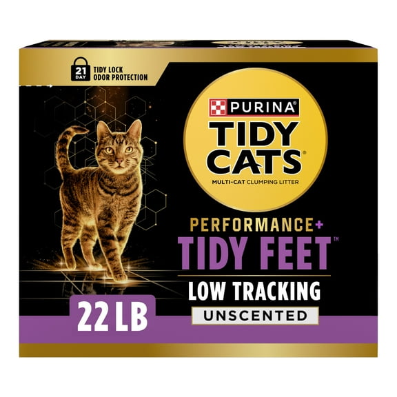 Purina Tidy Cats Tidy Feet Low Tracking Cat Litter, Unscented, 22 lb Box