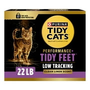 Purina Tidy Cats Performance Plus Tidy Feet Low Tracking Cat Litter, Clean Linen Scent, 22 lb Box