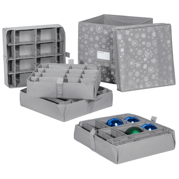 Tidy & Co. Holiday Storage Ornament Box and Multi Purpose Storage Box (Snowflake)